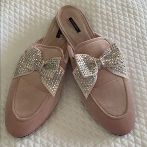 Victoria’s Secret Rhinestone Bow Slippers